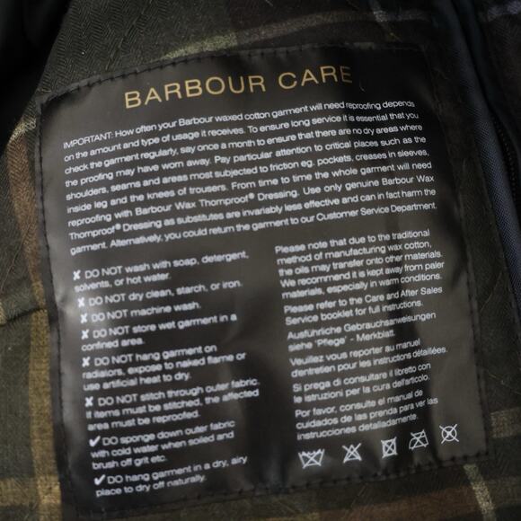 Barbour Thrunton Faux Fur-Trim Waxed Cotton Jacket In Navy Blue Women’s Size 4 - Picture 9 of 13